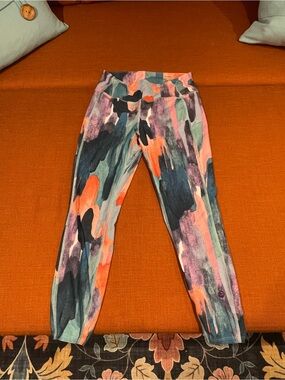 L.L.Bean women’s Multicolor Painted Print Leggings